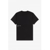 Fred Perry M2628 Negra| Camiseta Estampada Hombre