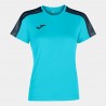 Joma Camiseta Academy Turquesa Fluor-Marino M/C | Mujer