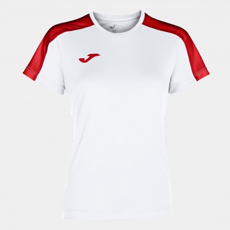 Joma Camiseta Manga Corta Academy Blanco Rojo | Mujer