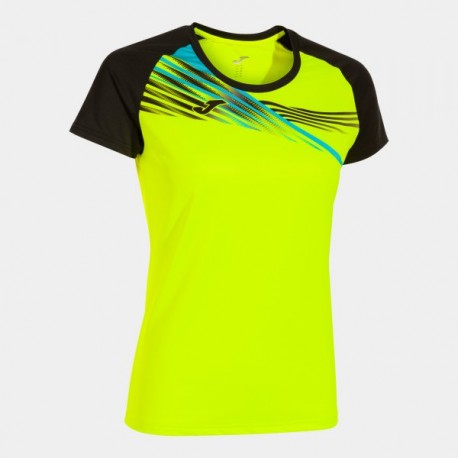 Joma ELITE X SHORT SLEEVE T-SHIRT FLUOR YELLOW BLACK | Mujer |  Ref.: 901811.061