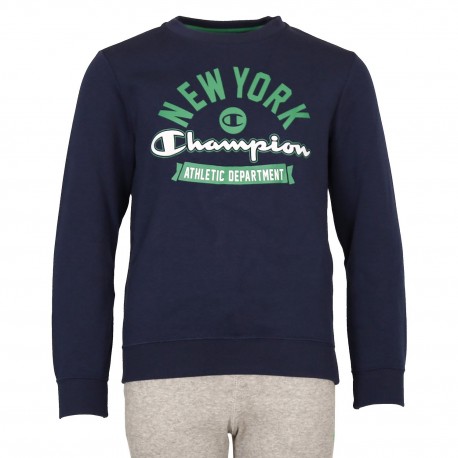 CHAMPION SUDADERA CREWNECK JUNIOR AZUL/VERDE