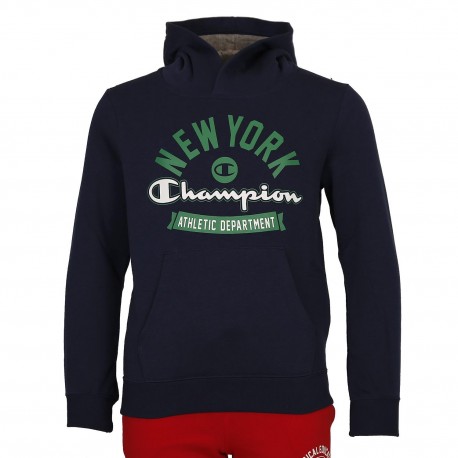 CHAMPION SUDADERA HOODED JUNIOR AZUL/VERDE