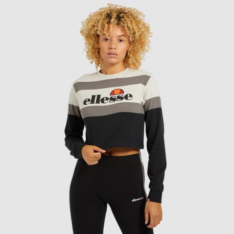 Ellesse VERNES LS T-SHIRT Gris/Negro | Camiseta Mujer